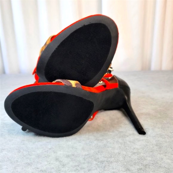 ☆ Cape Robbin 3 Straps Red, Black & Leopard 4.5" Stiletto Heels - Picture 10 of 10
